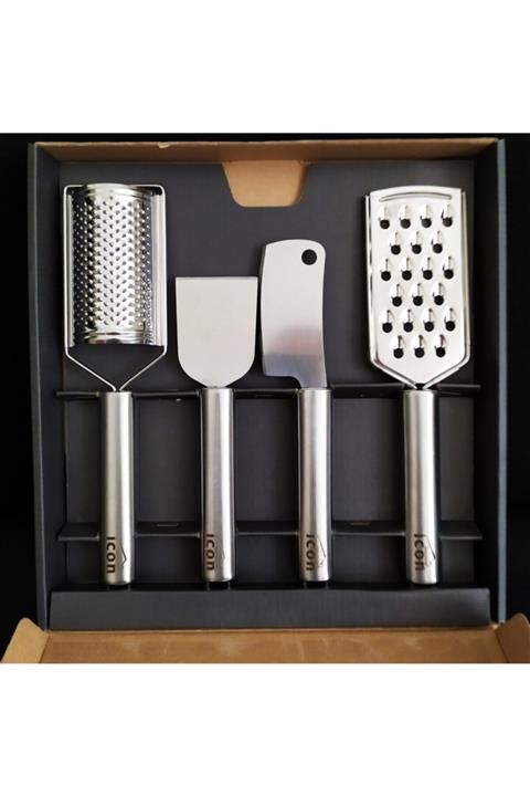 Gecce Partik Çelik Rende Ve Dilimleyici 4 Lü Set