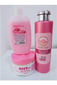 Rose 3'lü Set-gül Kremi 250 ml-gül Suyu 380 ml-el Ve Vucut Losyon 200 ml Ctiy