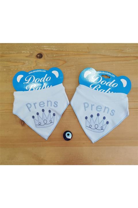 Akyüz Bebe Prens Nakışlı Çift Katlı Ikili Fular Önlük