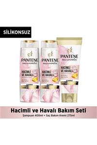 Pantene  Silikonsuz Hacim Veren Dolgunlaştırıcı Şampuan ve Saç Kremi (Şampuan 400ml+Saç Kremi 275 ml)