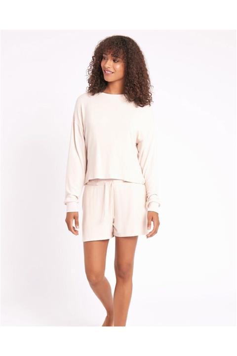 Kübra Tekstil Kadın Krem Lounge Şort