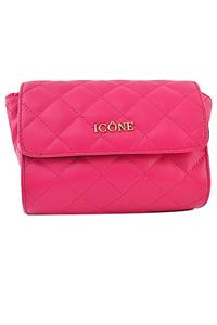 ICONE BAG Icone Fuşya Kapitone Nakışlı Küçük Boy Bel Çantası