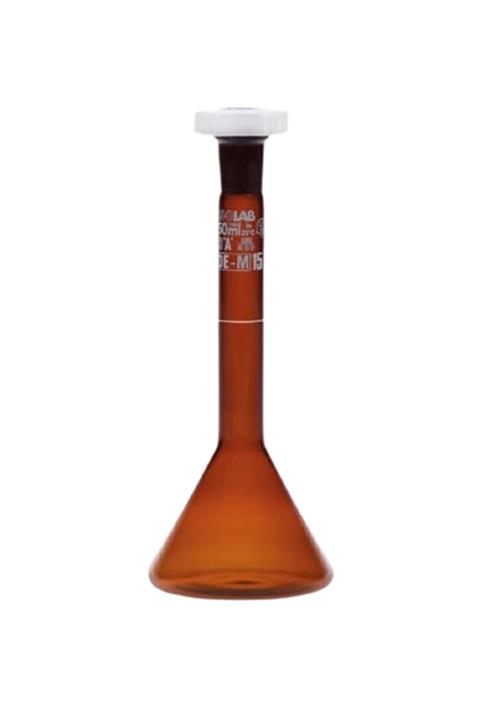 ISOLAB 013.15.005 Balon Joje - Trapezoidal - Amber -a Kalite- Beyaz Skala - 5 Ml - Ns 7/16 (2 Adet)