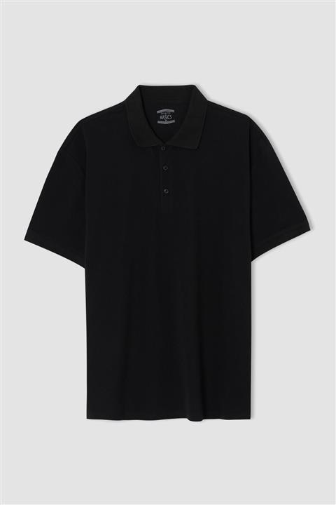 DeFacto Erkek Siyah Büyük Beden Regular Fit Polo Yaka Basic Kısa Kollu Tişört TYC00193286
