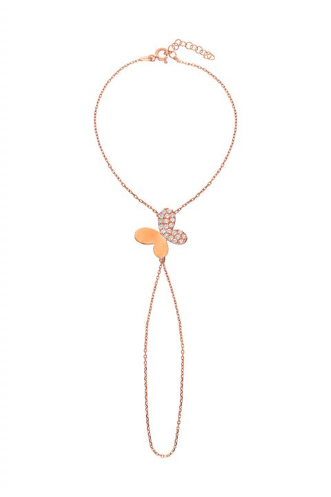 Glorria Kadın Gümüş Rose Kelebek Şahmeran VK1103