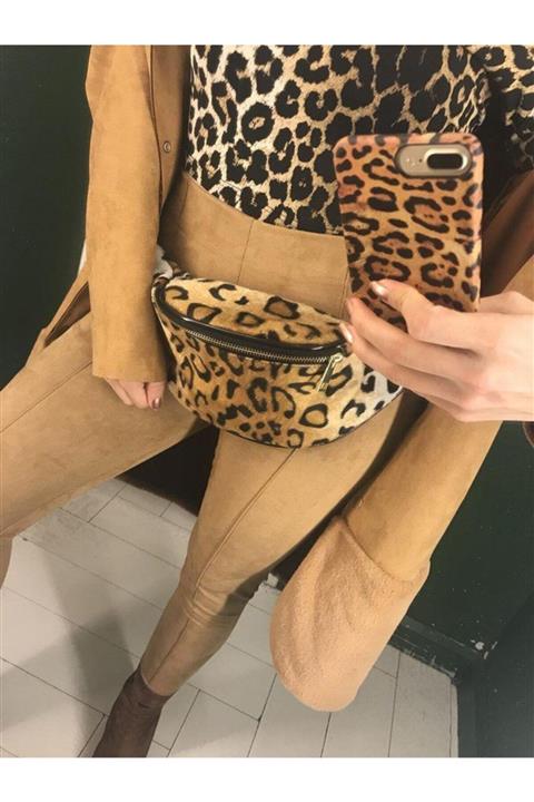 KUMAŞTANHAYALLER Leopard Bel Çantası