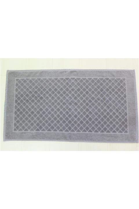 Ender Home 50x90  Antrasit Gri Jakarlı Banyo Paspası Kadife Baklava Desen Banyo Ayak Paspası Havlu Paspas