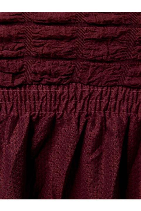 sabirehome Bordo Renk Bürümcük Pamuklu Etekli Sandalye Örtüsü 2 Adet Lastıklı Esnek Sandalye Kılıfı