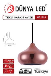 DÜNYA LED Hs.1930 Dekoratif Modern Tekli Avize Rose Gold Salon Cafe Hol Ofis Aydınlatması