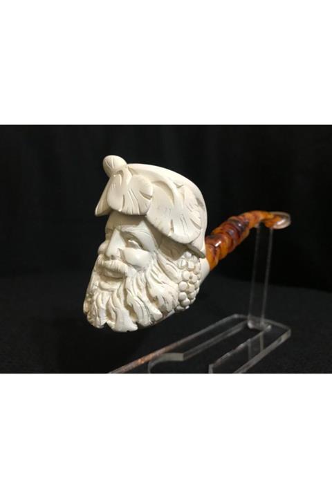 pelny Lületaşı Baküs Figürlü Pipo