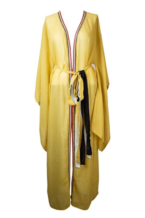 Minimal Beachwear Sarı Kimono&kaftan