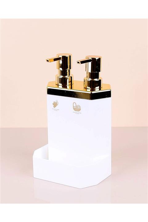 Perotti 2'li Sıvı Sabunluk Süngerli Gold Beyaz 2li-sbnlk