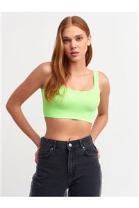 Dilvin 3540 Askılı Crop Top-n.yeşil