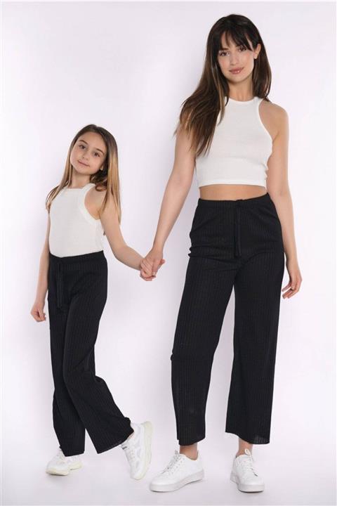 zepkids Anne Kız Siyah Fitilli Pantolon