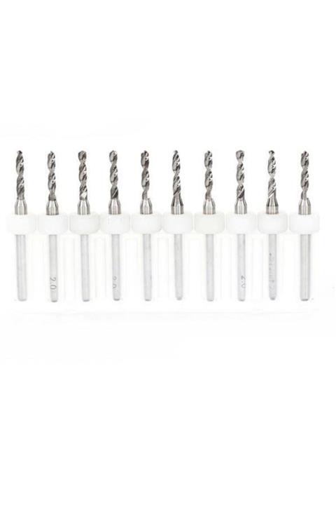 Profisher Pcb Mikro Karbür Cnc Matkap Ucu 10lu Set 2,00mm Tungsten 18 Shank