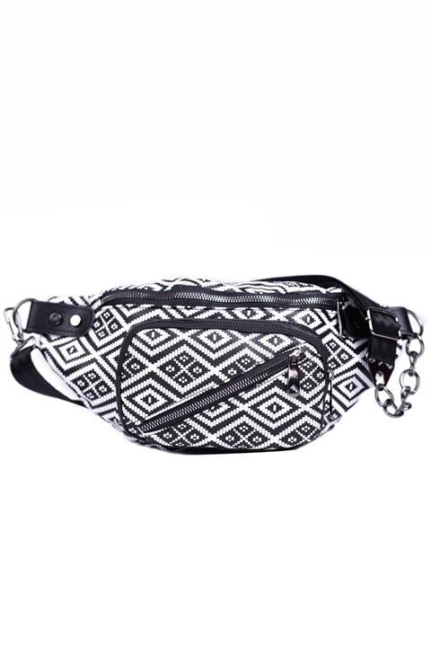 Housebags Beyaz Çizgili Kadın Bel Çantası 149