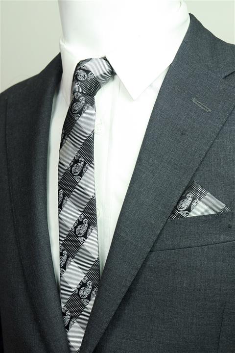 Kravatistan Siyah 5.5 Cm Desenli Kravat Mendil Seti Krv-4k013201