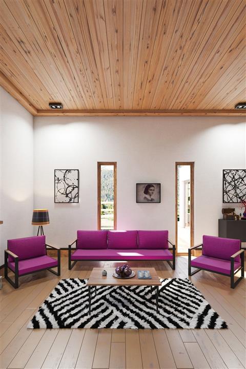 Evdemo Kobalt 3lü Koltuk Kanepe Takımı Orta Sehpalı Mürdüm