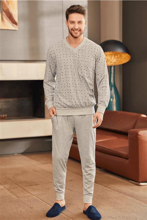by HW Gri Büyük Beden Erkek Pijama Takım 2757