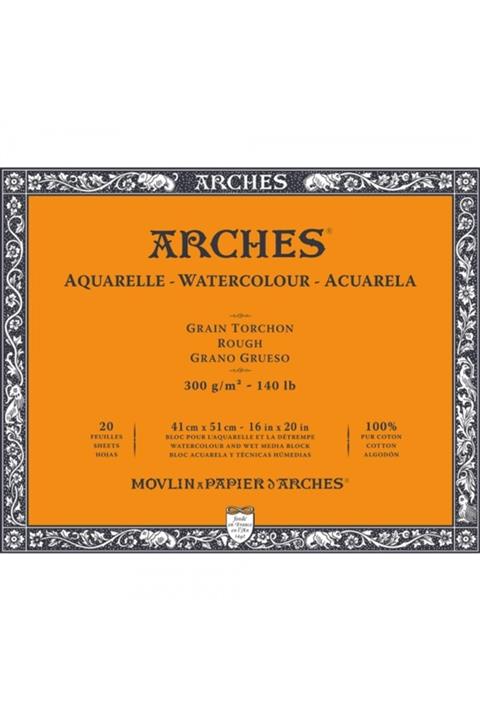 Arches Watercolour Block Natural White Rough 300gr Sulu Boya Blok 20 Sayfa 41x51cm