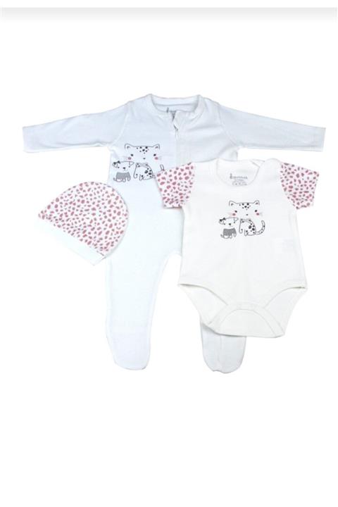 Bebbek Kedili Şapkalı Body'li Tulum