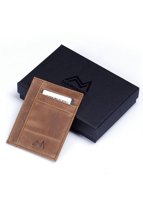 TESBİHCİBABA Mandarin Taba Crazy Deri Kartlık Mdr9575