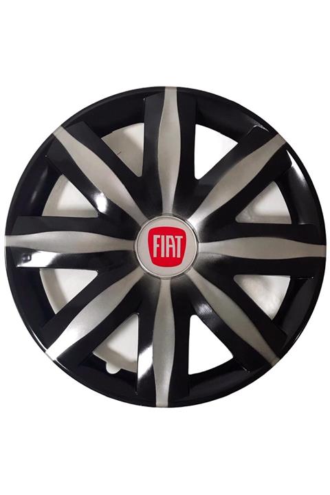 HMNL Fiat Fiorino 14'' Inç Gri - Siyah Jant Kapağı 4 Adet Çelik Jant Görünümlü