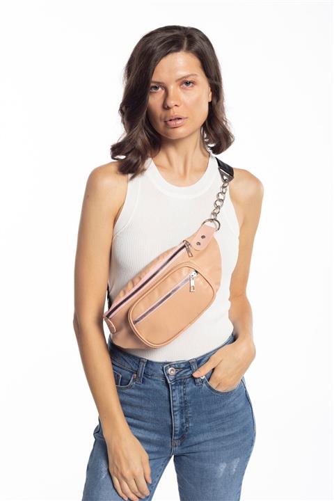 Madamra Pudra Kadın Tulum Cepli Zincirli Bel Çantası