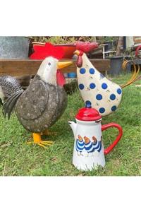 Handmadesign Kapaklı El Yapımı Seramik Sürahi - 3lü Tavuklu