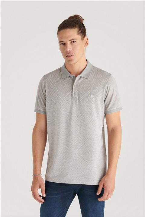 Avva Erkek Koyu Gri Polo Yaka Jakarlı Slim Fit T-shirt A11y1199
