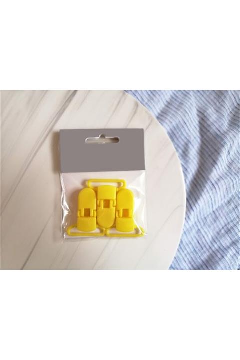 çizmeli Plastik Sarı Renk Emzik Klipsi (3'lü)