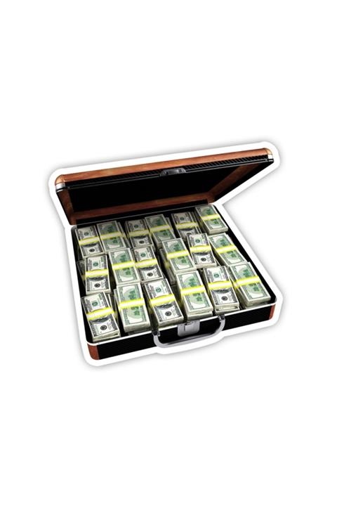 Stickker Dolar Dolu Canta (1 Adet, A4 Boyutunda)