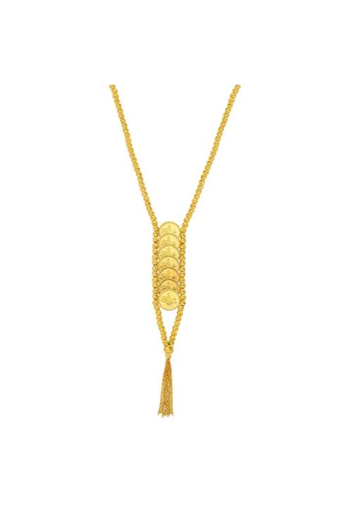 BİLEZİKHANE Kadın Sarı 22 Ayar Altın Turalı Dorikalı Sallantılı Kolye