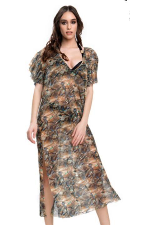 Armes Yandan Yırtmaçlı Pareo / Bakır