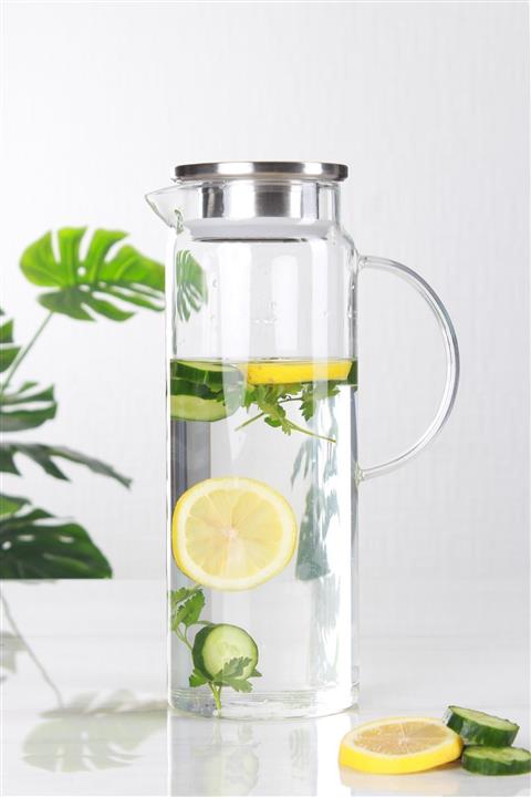 ACAR Bloom Metal Kapaklı Cam Sürahi - 1500 Ml