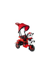 BabyHope 127 Little Panda 3 Tekerli Kontrollü Bisiklet Kırmızı-siyah