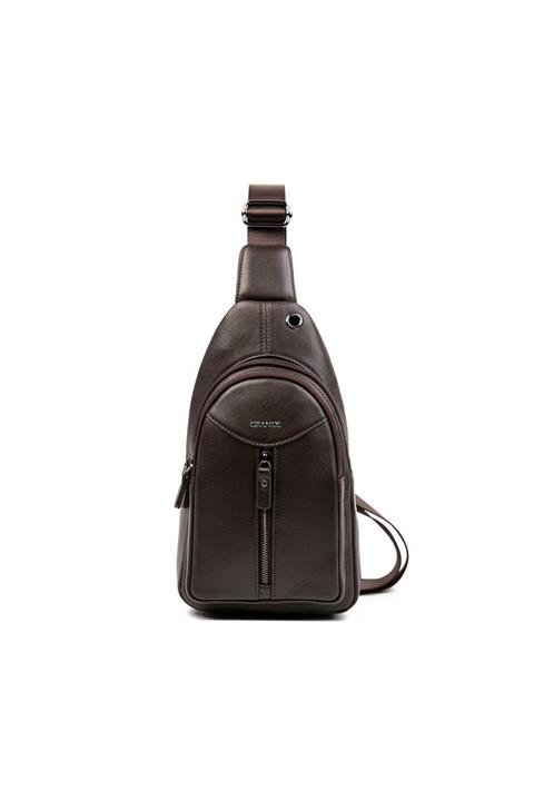 PASSTELL %100 Hakiki Deri Unisex Omuz Ve Göğüs Çantası Kahve