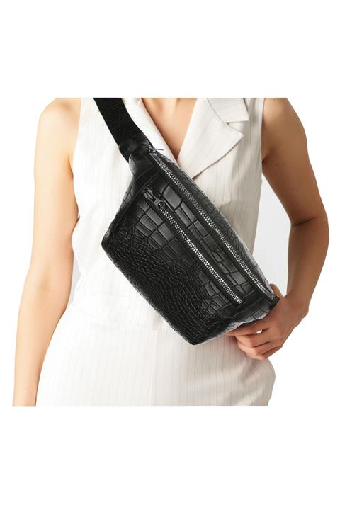 YARATICI TASARIM Kadın Siyah Çapraz Omuz Askılı Ve Bel Çantası