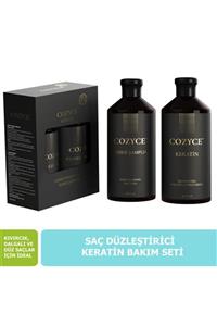 Cozyce Brezilya Fönü Keratini 2'li Set Tuzsuz Şampuan 600 Ml + Keratin Saç Bakımı 600 Ml