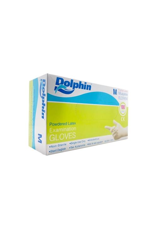 Dolphin Lateks Eldiven Pudralı - Orta (m) - 100'lü