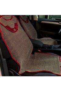 Space Chery Tüm Modellerine Uyumlu Senturk Auto Kilim Minder 2 li Set Ön Koltuklara Bordo Bej