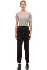 QUO Joge Çıtçıtlı Diyagonal Siyah Jogger Pantolon