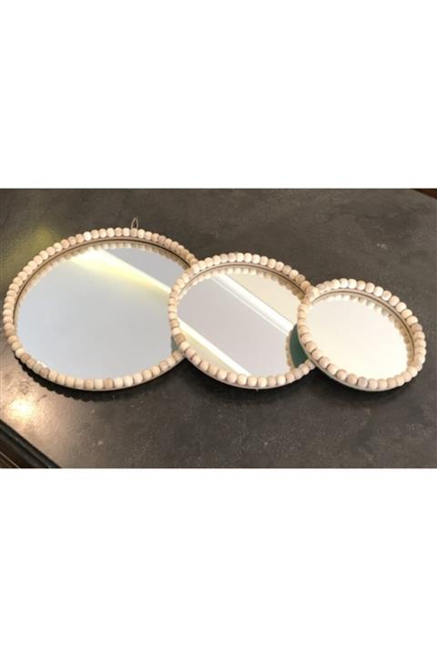 Kozalak Tasarım Boncuklu Ayna Seti Üçlü
