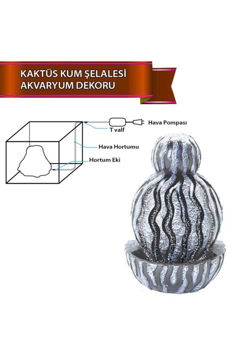 Dophin Kum Şelalesi Kaktüs Akvaryum Dekoru