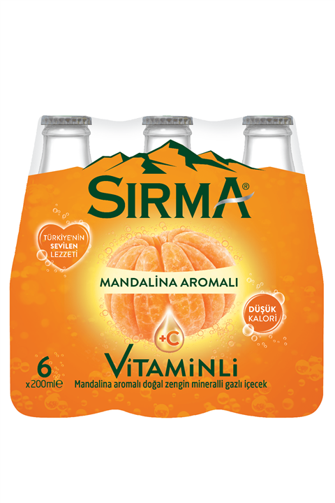 Sırma C+ Mandalina Aromalı Soda 200 ml 6'lı