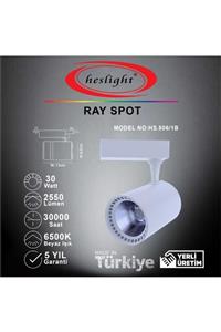 HESLIGHT Hs.506/1b 30w Cob Led Ray Spot Beyaz 6500k Beyaz Işık