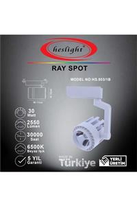 HESLIGHT Hs.503/1b 30w Cob Led Ray Spot Beyaz 6500k Beyaz Işık