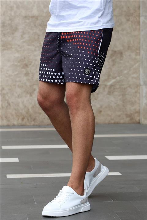 Madmext Nokta Desenli Lacivert Yüzme Şortu 2950