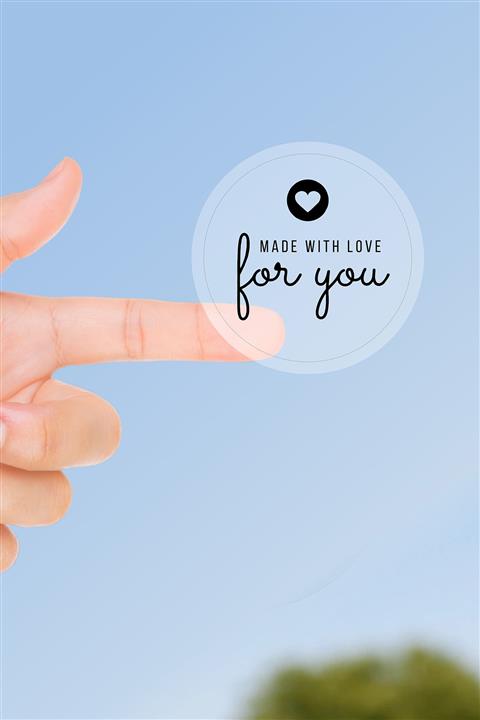 Dekorden Şeffaf Sticker, 48 Adet For You Şeffaf Etiket