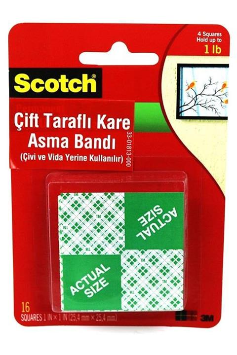 3M Marka: 111 Scotch Çift Taraflı Köpük Bant Kare Kategori: Yapıştırıcılar